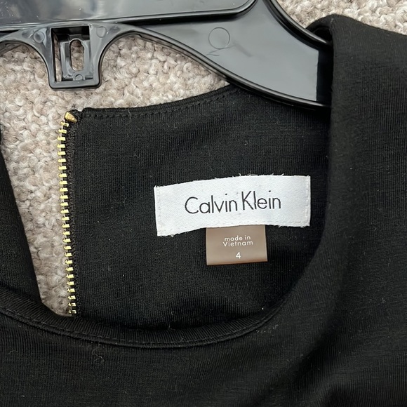 Calvin Klein size 4 dress with purple gray and white striping at bottom - Picture 4 of 6